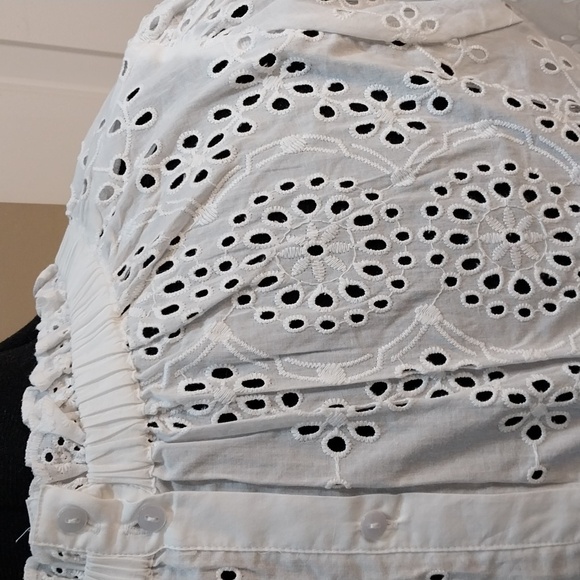 Nwt 1x JEnifer & Grace Chic White Eyelet Women's Blouse Lace - Picture 9 of 13